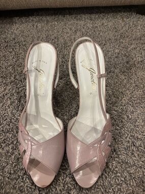 Garolini Vintage Women's Blush Slingback Peep-Toe Heels